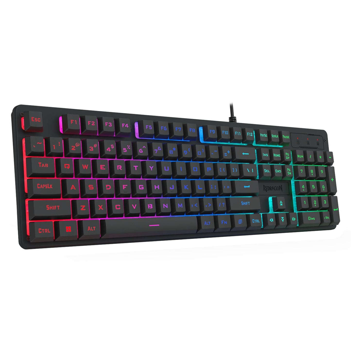 Redragon K521 Upgrade Rainbow LED 104-Key Membrane Gaming Keyboard