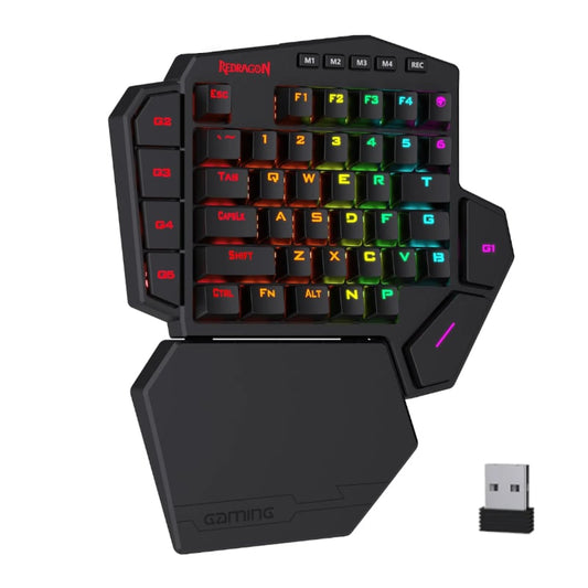 REDRAGON Diti Elite One-Handed RGB Wireless Mechanical Gaming Keyboard – Black