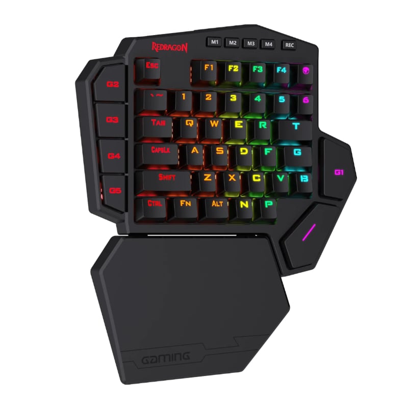 REDRAGON Diti Elite One-Handed RGB Wireless Mechanical Gaming Keyboard – Black