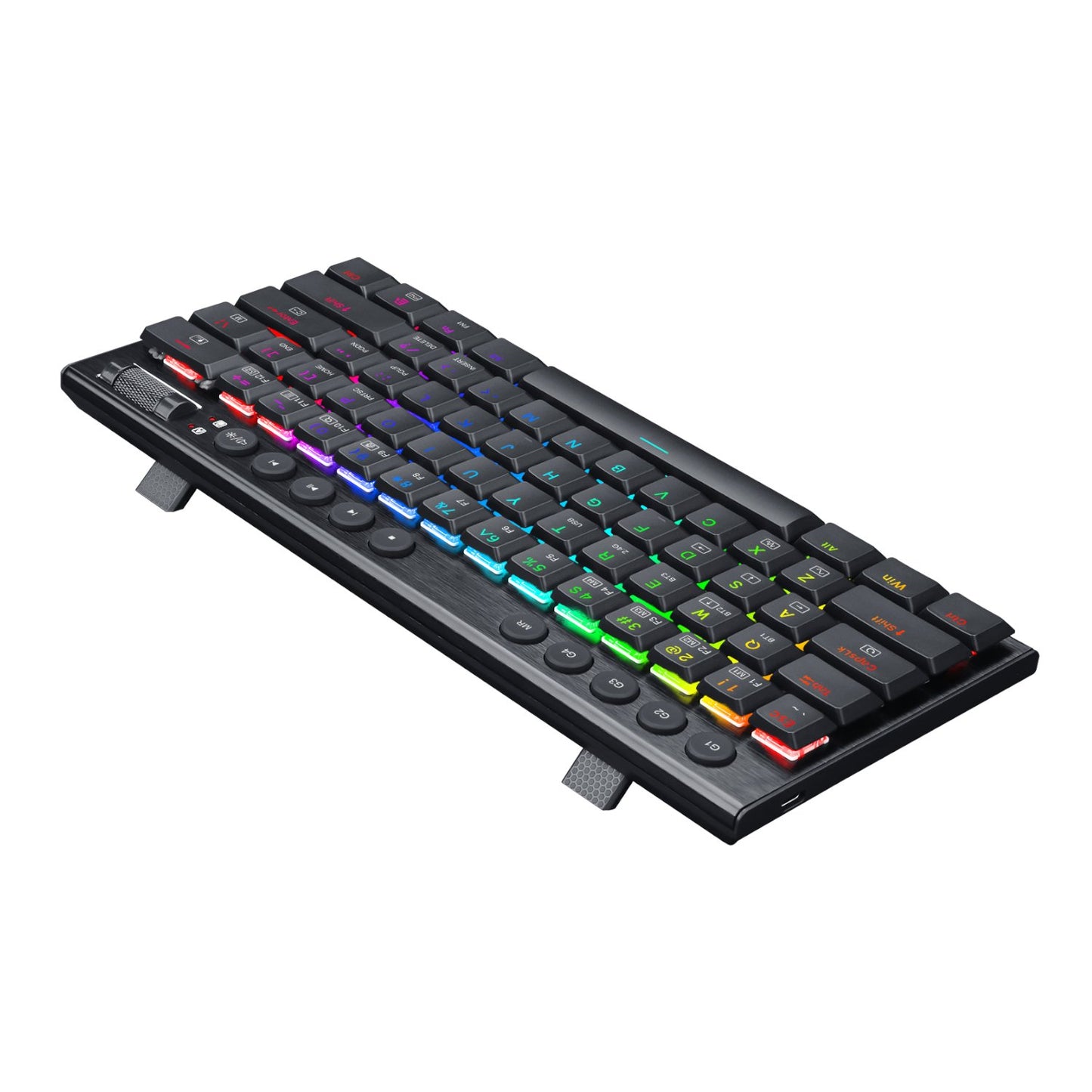 REDRAGON Horus Mini 61Key Red Switch RGB Low Profile Gaming Mechanical Keyboard – Black