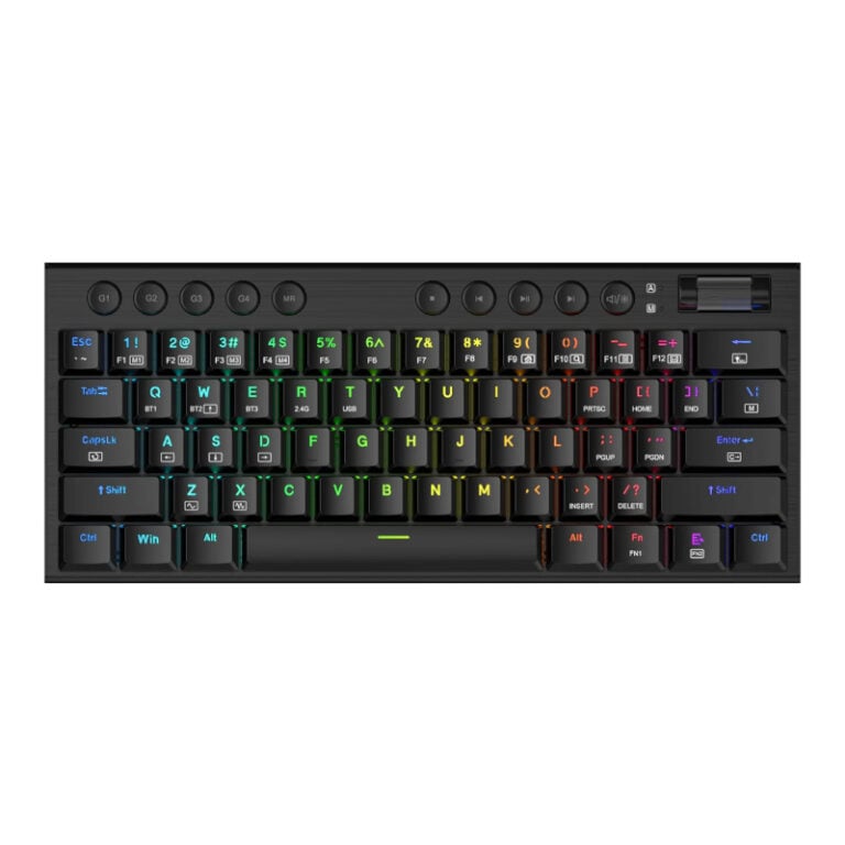 Redragon Horus Mini Pro 61Key Wireless Bluetooth Red Switch RGB Low Profile Gaming Mechanical Keyboard – Black