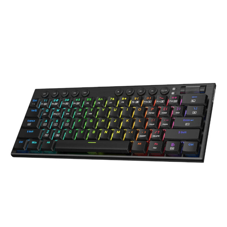 Redragon Horus Mini Pro 61Key Wireless Bluetooth Red Switch RGB Low Profile Gaming Mechanical Keyboard – Black