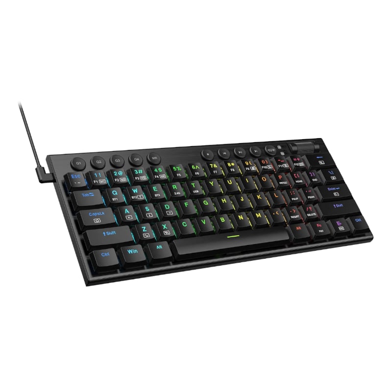 REDRAGON Noctis Pro 61Key Wireless Bluetooth Red Switch RGB Low Profile Gaming Mechanical Keyboard – Black