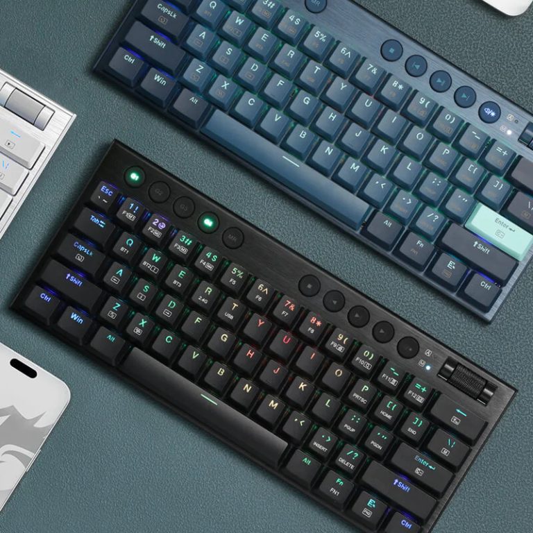 Redragon Horus Mini Pro 61Key Wireless Bluetooth Red Switch RGB Low Profile Gaming Mechanical Keyboard – Black