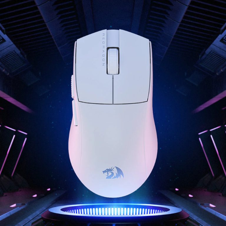 Redragon M916 PRO 1K 3-Mode Wireless Gaming Mouse – White