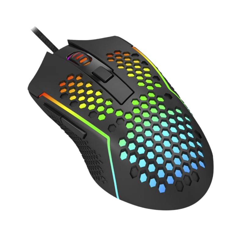 REDRAGON Reaping 6200DPI RGB LightWeight 65g Gaming Mouse – Black