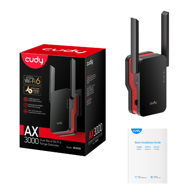 cudy AX3000 WiFi Range Extender | Wall Plug