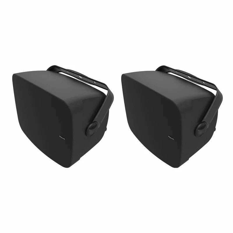 Klipsch RSM-525 Indoor / Outdoor Residential Surface Mount Speakers - Pair (Black) + SONOS Amp Stereo Amplifier (Black)