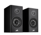 Polk Reserve R100 Bookshelf Speakers - Pair (Black) + WiiM Amp Pro Multiroom Streaming Amplifier (Silver)