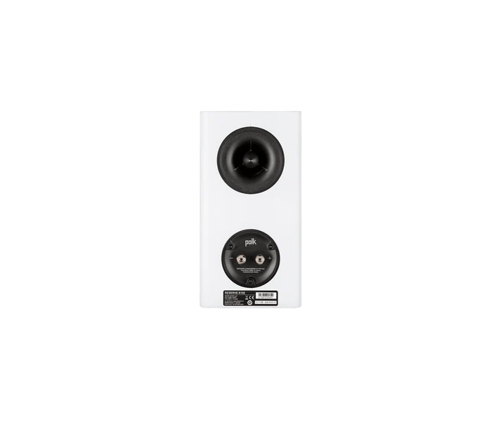 Polk Reserve R100 Bookshelf Speakers - Pair (White) + WiiM Amp Pro Multiroom Streaming Amplifier (Silver)
