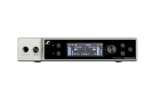 Sennheiser EW-DX EM 2 DANTE Two-Channel Digital Half-Rack Receiver - Each - Silver