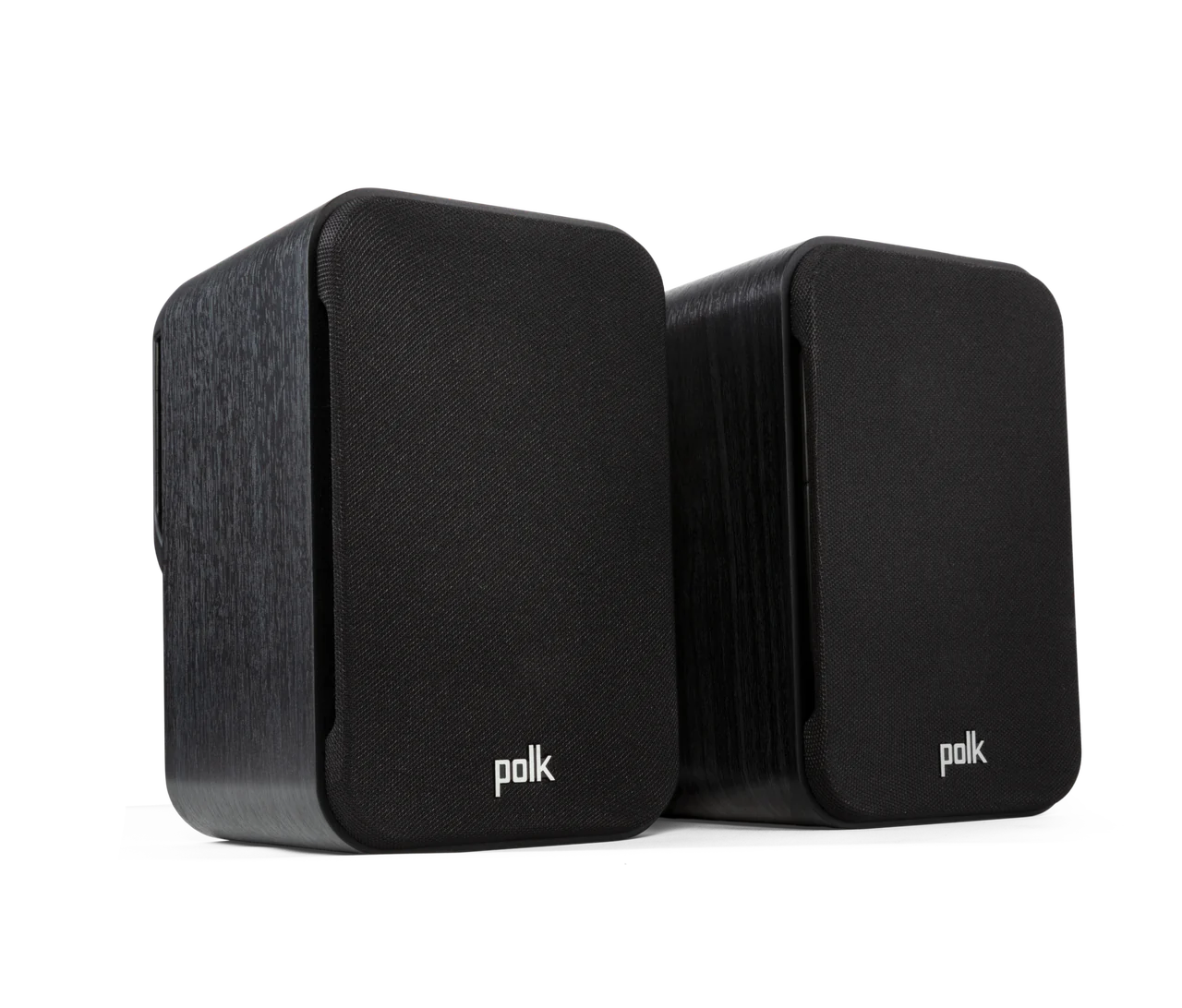 Polk ES10 Bookshelf Speakers (Black) + WiiM Amp (Grey)