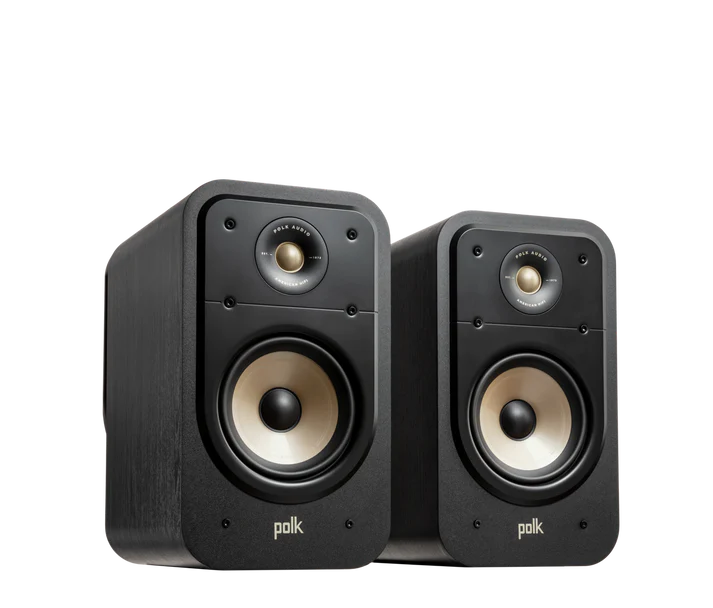Polk Audio Signature Elite ES20 Bookshelf Speaker (Black) + Wiim Amp Pro Streaming Amplifier (Silver)