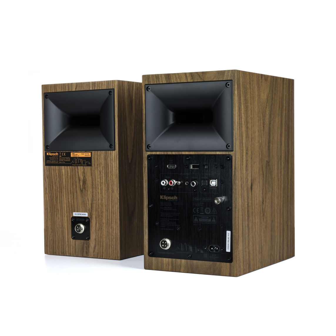 Klipsch The Fives Stereo Powered Speakers - Walnut (Pair) + Klipsch R-121SW Subwoofer - Black (Each)