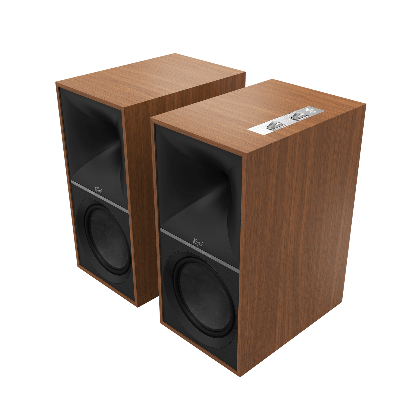 Klipsch The Nines 8" Powered Speakers - Walnut (Pair) + Klipsch R-101SW Subwoofer - Black (Each)