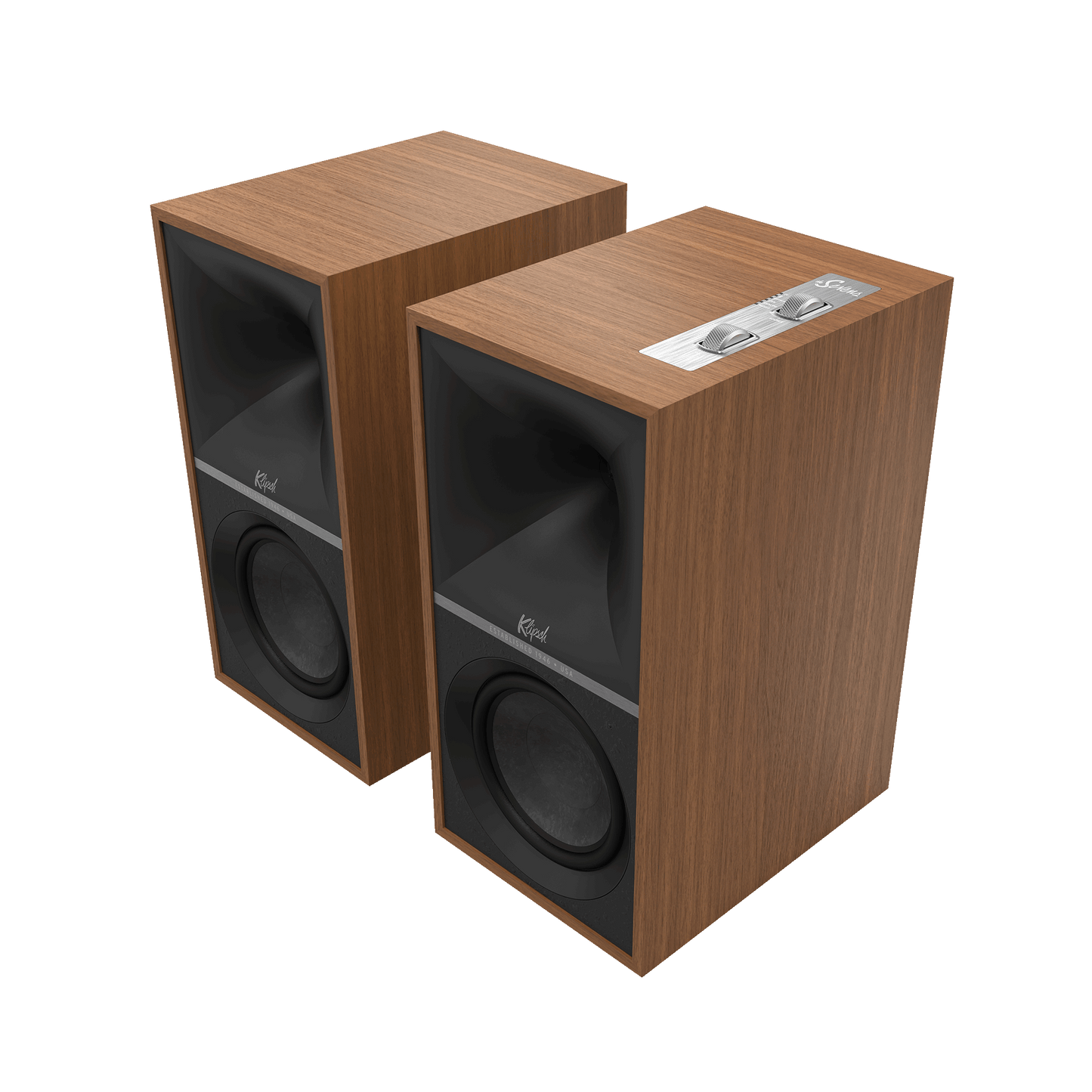 Klipsch The Sevens 6.5" Powered Speakers - Walnut (Pair) + Klipsch R-101SW Subwoofer - Black (Each)