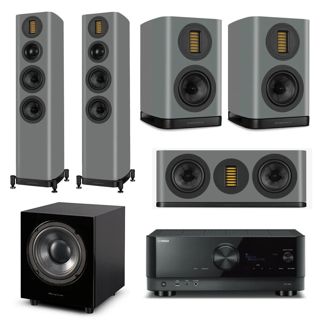 Wharfedale Evo 5.3 Home Theatre System (Grey) + Yamaha RX-V6A AV Receiver (Black)