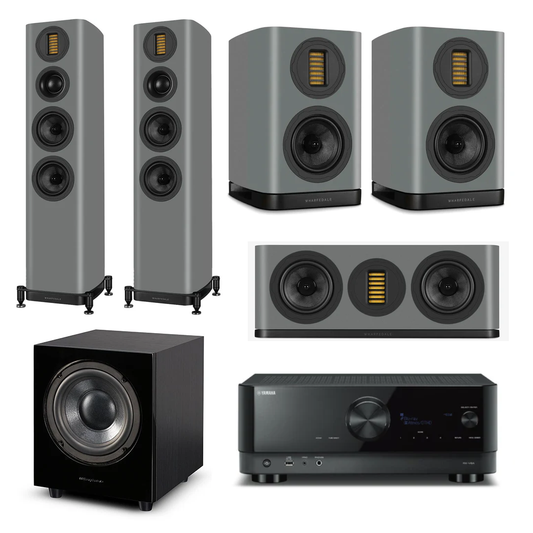 Wharfedale Evo 5.3 Home Theatre System (Grey) + Yamaha RX-V6A AV Receiver (Black)