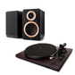 Argon Audio Forte A4 MK2 Bluetooth Active Speakers - Pair (Black) + Argon Audio TT MK2 Turntable - Black