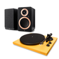 Argon Audio Forte A4 MK2 Bluetooth Active Speakers - Pair (Black) + Argon Audio TT MK2 Turntable - Black