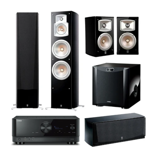 Yamaha NS-777 5.1 Home Theatre System (Black) + Yamaha RX-V6A 7.2 Channel AV Receiver (Black)