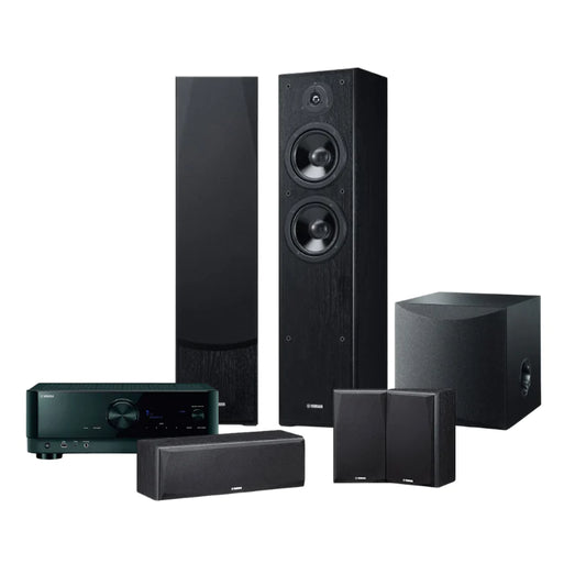 Yamaha NS 5.1 Home Theatre System with Yamaha RX-V4A 5.2 Channel AV Receiver - Black