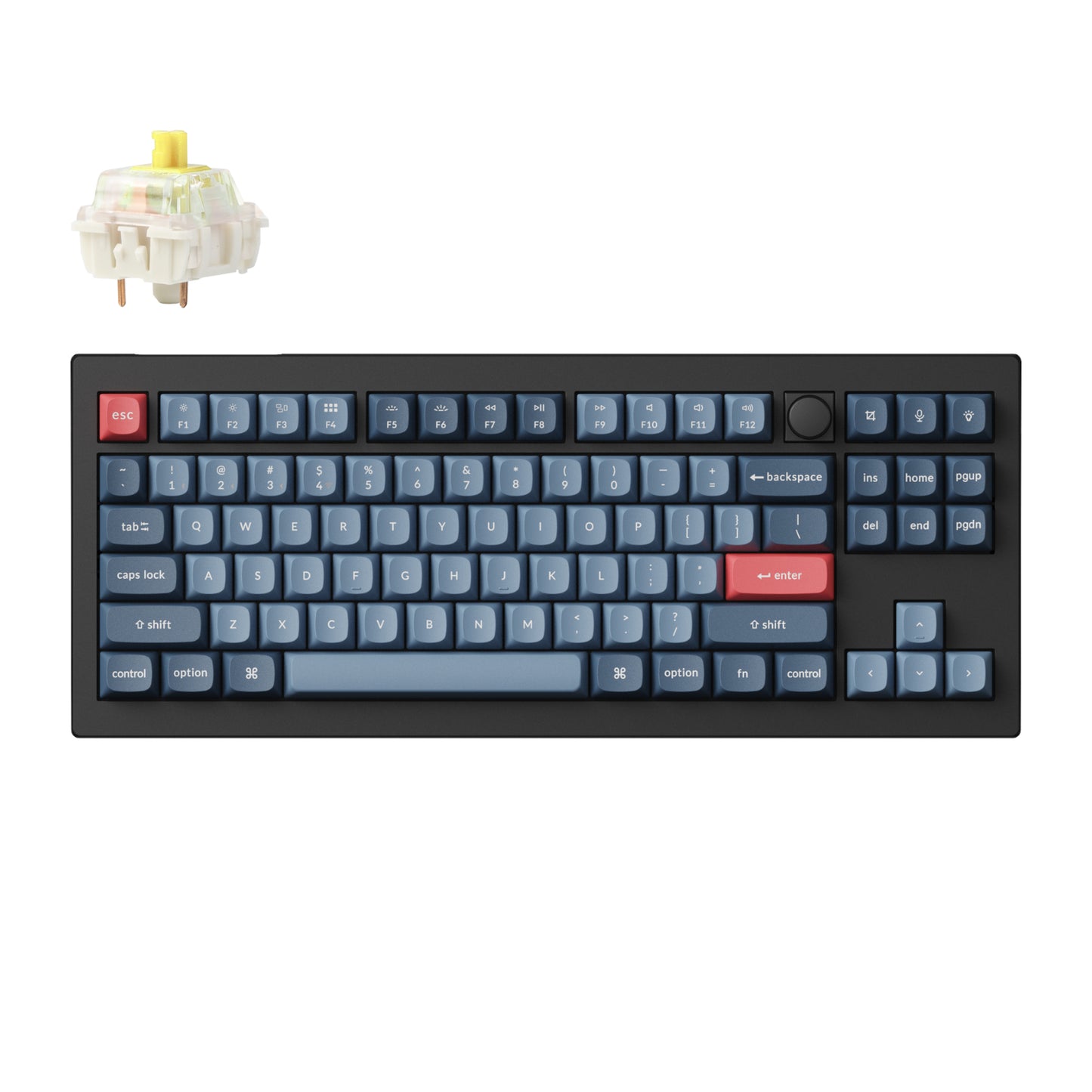 Keychron V3 Max QMK/VIA 80% Wireless Custom Mechanical Keyboard (Banana Switch) - Carbon Black