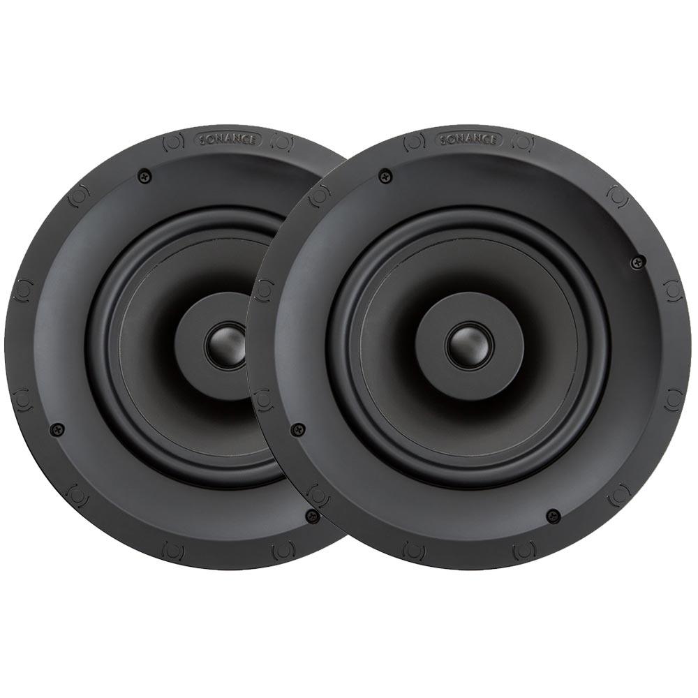 SONANCE VP80R In-ceiling Speaker - Pair (Black) + SONOS Amp Stereo Amplifier (Black)