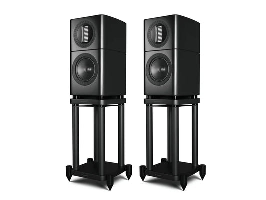 Wharfedale ELYSIAN 1R Standmount Loudspeakers with Speaker Stands- Pair (Black)