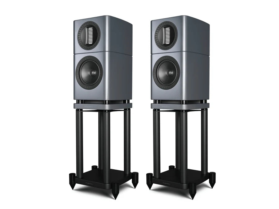 Wharfedale ELYSIAN 1R Standmount Loudspeakers with Speaker Stands- Pair (Lunar Grey)