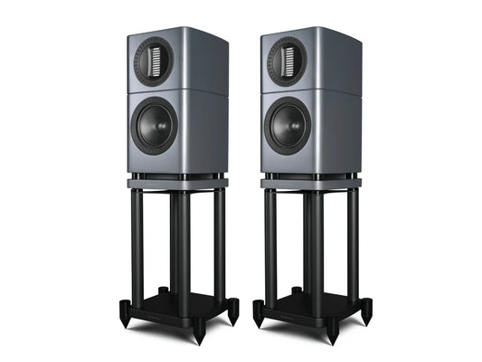 Wharfedale ELYSIAN 1R Standmount Loudspeakers with Speaker Stands- Pair (Lunar Grey)