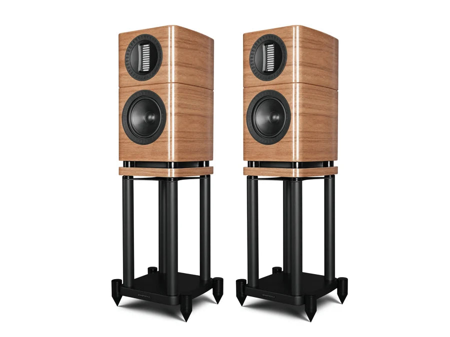 Wharfedale ELYSIAN 1R Standmount Loudspeakers with Speaker Stands- Pair (Walnut)
