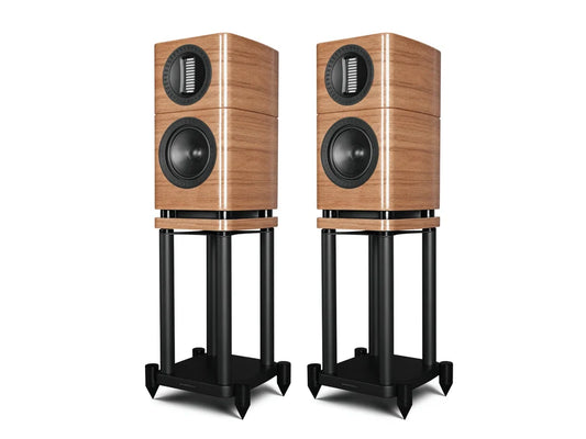 Wharfedale ELYSIAN 1R Standmount Loudspeakers with Speaker Stands- Pair (Walnut)