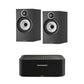 Bowers & Wilkins 606 S3 Bookshelf Speaker - Pair (Black) + Marantz Model M1 Network Amplifier - Each (Black)