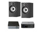 Bowers & Wilkins 606 S3 Bookshelf Speaker - Pair (Black) + Wiim Ultra Streamer (Grey) + WIIM Vibelink Amp (Grey)