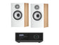 Bower & Wilkins 607 S3 Bookshelf Speakers - Pair (Oak) + WiiM Amp Ultra Streaming Amplifier (Grey)