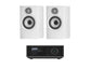 Bower & Wilkins 607 S3 Bookshelf Speakers - Pair (White) + WiiM Amp Ultra Streaming Amplifier (Grey)