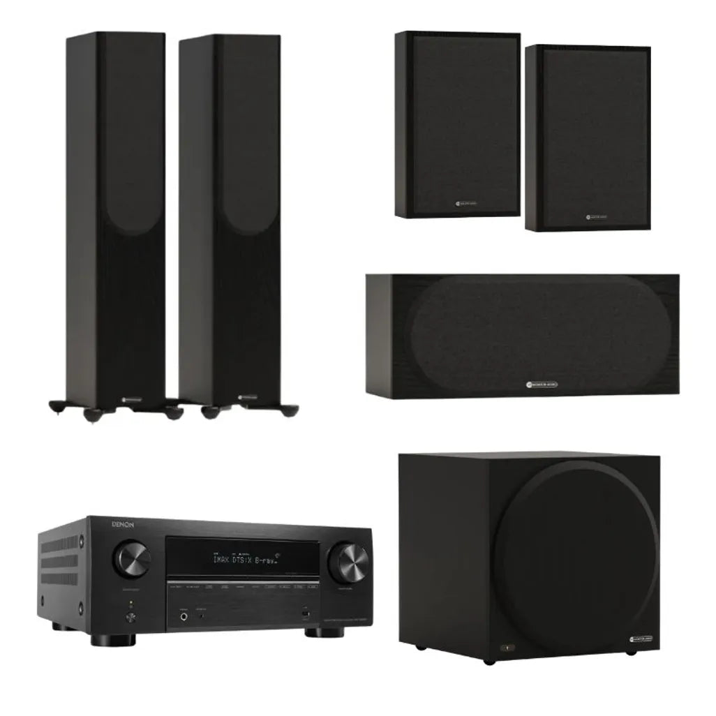 Monitor Audio Bronze 300 7G 5.1 Home Theatre System (Black) + Denon AVC-X3800H AV Receiver (Black)