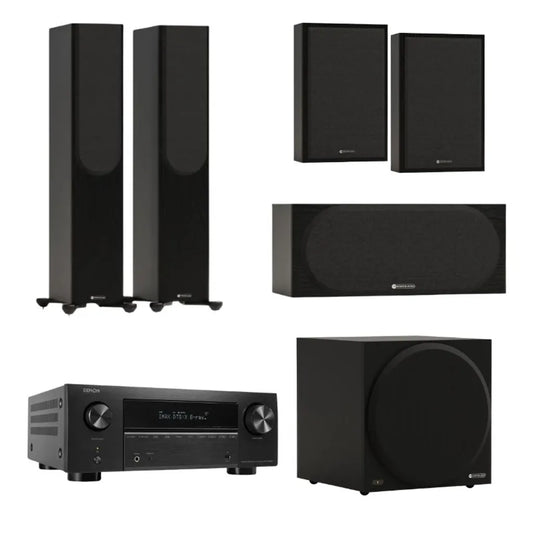 Monitor Audio Bronze 300 7G 5.1 Home Theatre System (Black) + Denon AVC-X3800H AV Receiver (Black)