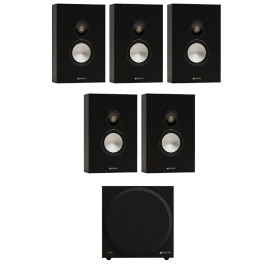 Monitor Audio Bronze 7G On-Wall Speaker (Black) x5 + Monitor Audio Vestra W10 Subwoofer (Black)
