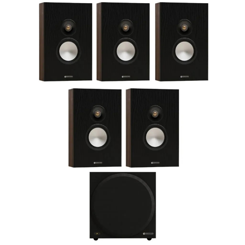 Monitor Audio Bronze 7G On-Wall Speaker (Walnut) x5 + Monitor Audio Vestra W10 Subwoofer (Black) (Copy)