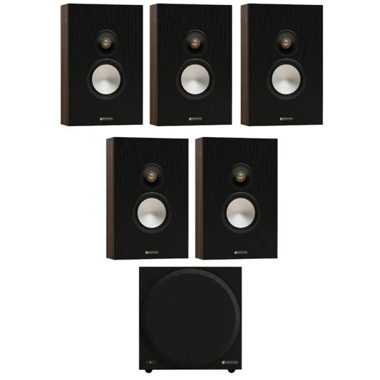 Monitor Audio Bronze 7G On-Wall Speaker (Walnut) x5 + Monitor Audio Vestra W10 Subwoofer (Black) (Copy)