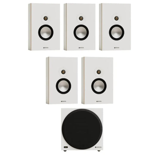Monitor Audio Bronze 7G On-Wall Speaker (White) x5 + Monitor Audio Vestra W10 Subwoofer (White)