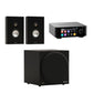 Monitor Audio Bronze 7G On-Wall Speaker - Pair (Black) + Monitor Audio Vestra W10 Subwoofer (Black) + Eversolo PLAY Streaming Amplifier (Black)