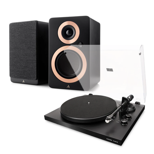 Argon Audio TT MK2 Turntable (Black) + Argon Audio Forte A5 MK2 Bluetooth Active Speakers - Pair (Black)
