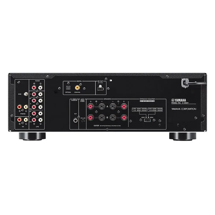 Yamaha A-S501 Stereo Amplifier (Black) with MissionLX-5 MKII Floorstanding Speaker (Black)
