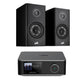 Polk Reserve R200 Bookshelf Speakers - Pair (Black) + WiiM Amp Ultra Streaming Amplifier (Grey)