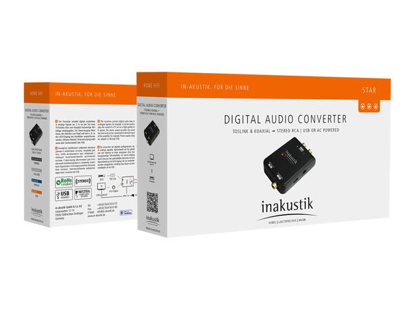 Inakustic STAR Audio D/A Converter - USB Power - Black