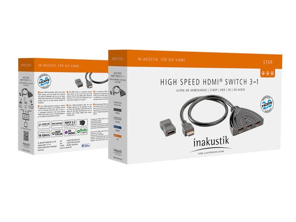 Inakustic STAR High Speed 4K HDMI Switch - Black