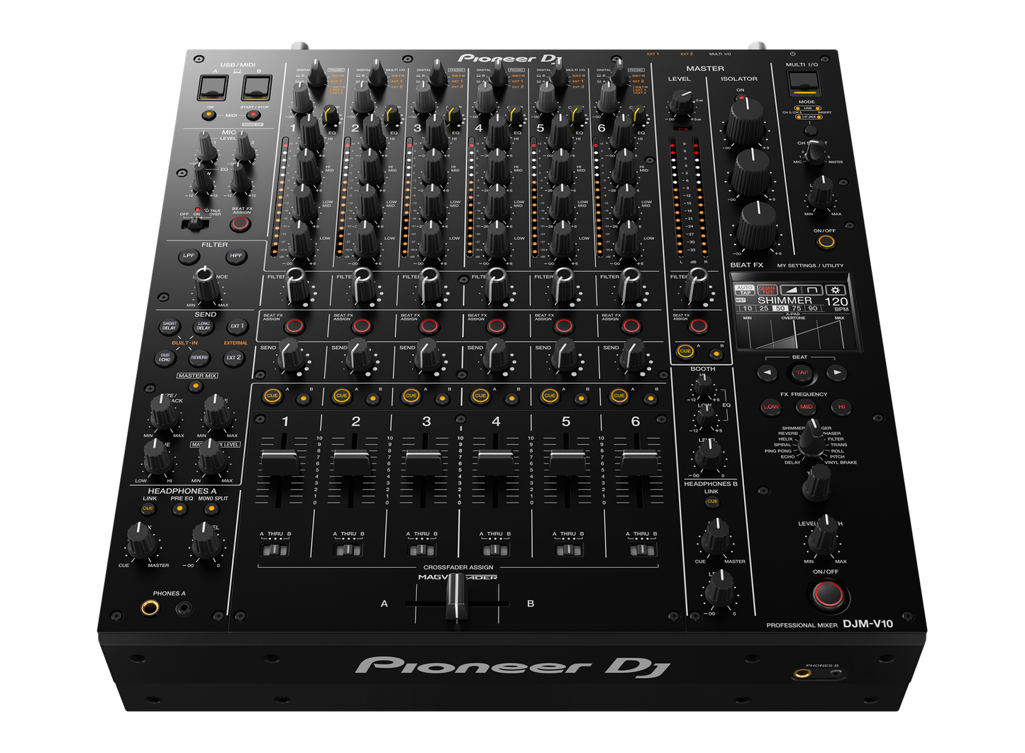 Pioneer DJ DJM-V10 Creative style 6-channel professional DJ mixer (Black)